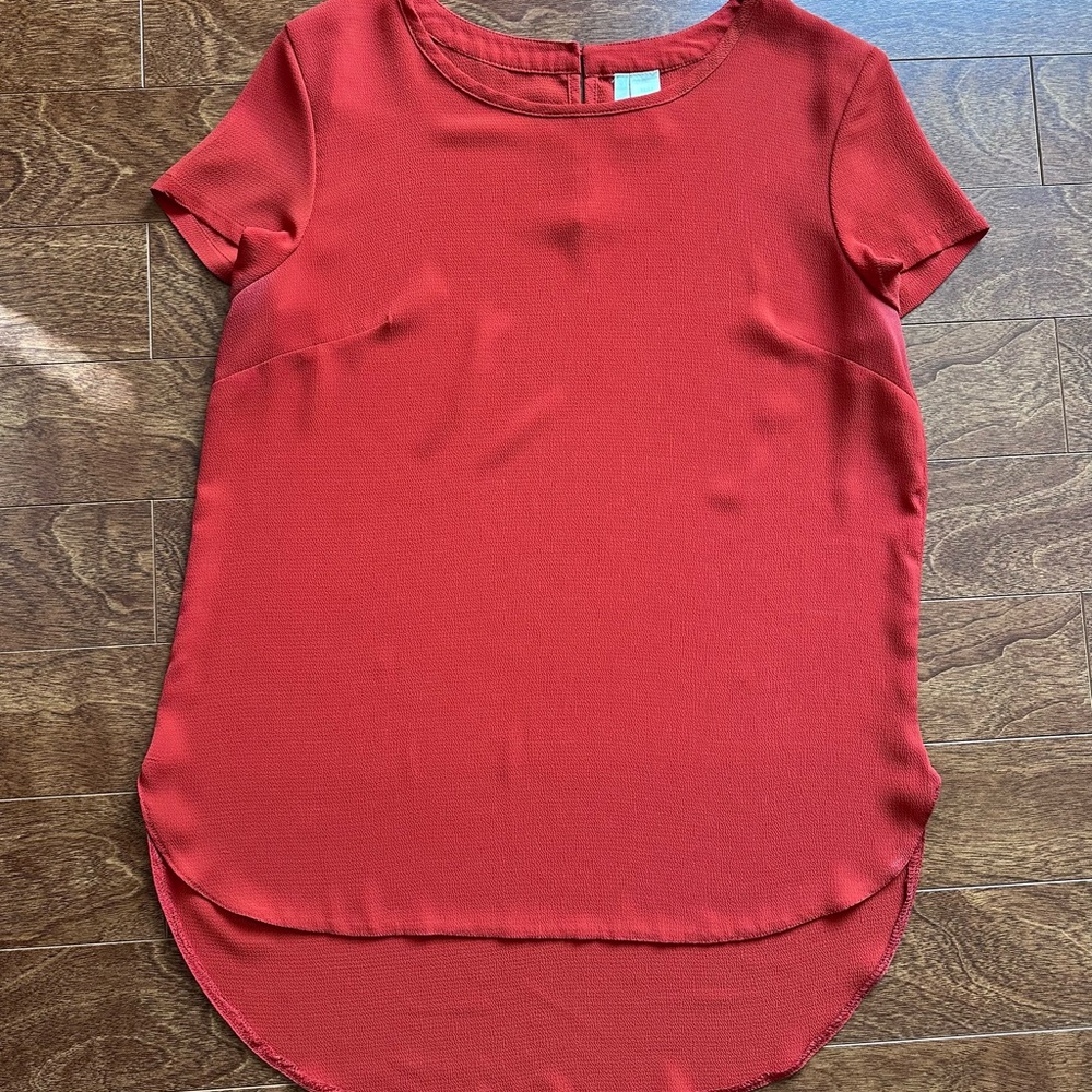 Japna Red Short Sleeve Blouse